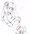 Size: 998x1080 | Tagged: safe, artist:tinkerjink, cosmo the seedrian, miles "tails" prower, fox, seedrian, 2023, blushing, duo, female, kiss, line art, male, monochrome, simple background, spot color, straight, sweatdrop, tailsmo, white background