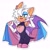 Size: 2048x2048 | Tagged: suggestive, artist:nikkikaji, rouge the bat, flag, flat colors, gender swap, holding something, looking at viewer, pride, pride flag, simple background, smile, solo, standing, trans pride, trans visibility day, white background