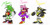 Size: 750x380 | Tagged: safe, artist:calebartboy15, shard the metal, sonia the hedgehog, hedgehog, sonic underground, 2022, brother and sister, character name, clenched fists, clenched teeth, dic, female, flat colors, looking at viewer, male, manic the hedgehog, redesign, robot, siblings, simple background, smile, smiling at viewer, text, thumbs down, thumbs up, trio, v sign, white background, wink, winking at viewer