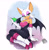 Size: 1976x2000 | Tagged: safe, artist:skyversa, rouge the bat, abstract background, chaos emerald, female, holding something, looking at viewer, smile, smiling at viewer, solo
