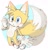 Size: 1015x1050 | Tagged: safe, artist:rayunegi, miles "tails" prower, 2026, :o, abstract background, blushing, chest fluff, ear fluff, looking at viewer, mouth open, solo