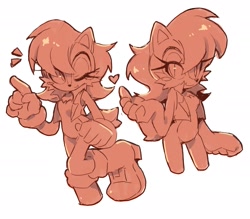 Size: 2129x1868 | Tagged: safe, artist:echaotix, sally acorn, chipmunk, 2026, female, heart, looking at viewer, pose, sally's vest and boots, simple background, solo, white background