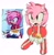 Size: 2005x2048 | Tagged: safe, artist:yukina_fuyuki, amy rose, 2026, looking offscreen, mouth open, redraw, reference inset, screenshot, simple background, solo, standing, white background