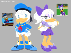 Size: 2048x1536 | Tagged: safe, artist:kanayanga, daisy duck, donald duck, mobianified