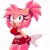 Size: 2048x2048 | Tagged: safe, artist:artangelo381341, amy rose, hedgehog, alternate outfit, blushing, female, midriff, ponytail, shorts, solo, white background, workout outfit