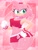 Size: 1500x2000 | Tagged: safe, artist:xan13, amy rose, hedgehog, alternate outfit, female, midriff, pink background, solo, thick thighs, wide hips, workout outfit