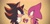 Size: 2048x972 | Tagged: safe, artist:aleespace-art, espio the chameleon, shadow the hedgehog, 2026, blushing, duo, gay, gradient background, looking at each other, shadow's logo, shadpio, shipping, smile