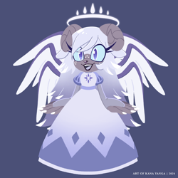 Size: 2048x2048 | Tagged: safe, artist:kanayanga, angel, emily (hazbin hotel), hazbin hotel, mobianified, ram