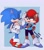 Size: 1536x1745 | Tagged: safe, artist:cerberustheterrible, sally acorn, sonic the hedgehog, chipmunk, hedgehog, 2022, duo, female, laughing, looking at each other, male, redraw, sally x sonic, sally's ringblader outfit, shipping, simple background, smile, standing, straight, tears, tears of happiness