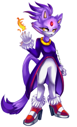 Size: 637x1039 | Tagged: safe, artist:chinion-tam, blaze the cat, cat, 2017, female, fire, flame, frown, simple background, solo, standing, transparent background