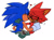 Size: 1000x740 | Tagged: safe, artist:starrynightmix, gadget the wolf, sonic the hedgehog, 2020, cute, duo, eyes closed, gadgebetes, gadget x sonic, gay, heart, holding each other, kiss, kiss on cheek, male, shipping, simple background, smile, white background