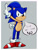 Size: 1280x1674 | Tagged: safe, artist:nunninaa, sonic the hedgehog, hedgehog, adventures of sonic the hedgehog, 2020, border, classic sonic, classic sonic (universe), clenched fist, dialogue, dic, english text, grey background, looking at viewer, male, pointing, redraw, signature, simple background, solo, sonic says, speech bubble, standing, talking, text, that's no good