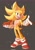 Size: 1449x2048 | Tagged: safe, artist:lebluenooki, artist:marty_jade23, sonic the hedgehog, super sonic, hedgehog, 2026, chili dog, food, grey background, holding something, hot dog, looking at viewer, male, mouth open, pointing, redraw, simple background, smile, solo, sparkles, standing, super form