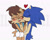Size: 1280x1024 | Tagged: safe, artist:ilrioomii, sally acorn, sonic the hedgehog, chipmunk, hedgehog, 2026, blushing, cute, duo, female, heart, kiss, kiss on cheek, male, sally x sonic, sally's vest and boots, shipping, straight, watermark