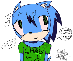 Size: 809x682 | Tagged: safe, artist:coolsonicshirtman, sonic the hedgehog, cover art, emo, emo outfit, makeup, male
