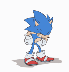 Size: 1920x2000 | Tagged: safe, artist:squigglydigg, sonic the hedgehog, hedgehog, eyes closed, gloves, laughing, male, shoes, solo, standing