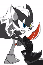 Size: 1300x1920 | Tagged: safe, artist:66kuya99, infinite the jackal, 2025, holding something, simple background, solo, sword, white background