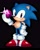 Size: 1478x1868 | Tagged: safe, artist:clarissa_arts, sonic the hedgehog, hedgehog, black background, classic sonic, gem, gloves, holding something, looking at viewer, male, shoes, simple background, smile, smiling at viewer, solo, standing