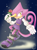 Size: 1481x2000 | Tagged: safe, artist:psychictimestone, espio the chameleon, hedgehog, the murder of sonic the hedgehog, 2026, flower, holding something, looking at viewer, male, rose, smile, solo, sparkles, spotlight