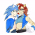 Size: 1416x1416 | Tagged: safe, artist:yoviana_723, sally acorn, sonic the hedgehog, human, 2025, archie sonic the hedgehog, colored sketch, duo, female, humanized, looking at viewer, male, sally x sonic, sally's ringblader outfit, shipping, simple background, sketch, smile, straight, white background