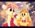 Size: 1200x967 | Tagged: safe, artist:pibblespuppy, amy rose, cream the rabbit, hedgehog, rabbit, don bluth, dress, duo, female, gem, hairband, paper, style emulation
