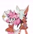 Size: 1952x2048 | Tagged: safe, artist:afajiao, amy rose, rouge the bat, bat, hedgehog, 2025, alternate outfit, arm up, big breasts, cheerleader outfit, dress, duo, looking at viewer, mouth open, simple background, smile, standing, white background