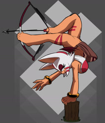 Size: 1602x1889 | Tagged: safe, artist:layziidakkii, rouge the bat, arrow (weapon), bow, tribal outfit