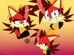 Size: 4000x3000 | Tagged: safe, artist:fartist2020, fiona fox, fox, 2026, clothes, female, looking at viewer, older, scar, simple background