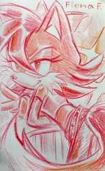 Size: 1262x2048 | Tagged: safe, artist:soramotsuchi, fiona fox, fox, female, looking offscreen, pencilwork, sketch, solo, traditional media
