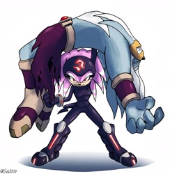 Size: 1750x1791 | Tagged: safe, artist:sjg1202021, imperator ix, shade the echidna, echidna, 2026, duo, female, fist, lifting them, looking at viewer, male, pose, simple background, white background