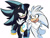 Size: 1040x787 | Tagged: safe, artist:_rotshi_, mephiles the dark, silver the hedgehog, 2026, duo, gay, linking arms, looking at each other, mephiles x silver, shipping, simple background, valentine's day, white background