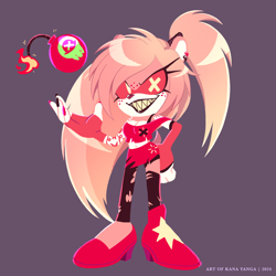 Size: 2048x2048 | Tagged: safe, artist:kanayanga, tenrec, cherry boom, hazbin hotel, mobianified