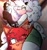 Size: 1933x2048 | Tagged: safe, artist:mari_maria03, gadget the wolf, lanolin the sheep, sheep, wolf, 2025, duo, english text, female, gadget x lanolin, glasses, holding something, lying down, male, meme, phone, shipping, straight, tongue out, wink