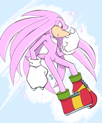 Size: 1000x1200 | Tagged: safe, artist:aoshibazakura95, knuckles the echidna, super knuckles, 2025, solo, sparkles, super form
