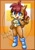 Size: 2867x4096 | Tagged: safe, artist:anoerstheawe, sally acorn, chipmunk, 2026, abstract background, character name, english text, female, hand on hip, looking at viewer, mouth open, open smile, sally's vest and boots, smile, smiling at viewer, solo, standing, v sign