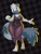 Size: 3087x4096 | Tagged: safe, artist:bluwizard, tangle the lemur, lemur, checkered background, clenched fist, female, looking at viewer, smile, smiling at viewer, solo