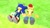 Size: 1920x1080 | Tagged: safe, artist:micktrap397, sally acorn, sonic the hedgehog, chipmunk, hedgehog, 2020, 3d, daytime, duo, eyes closed, female, gmod, grass, holding hands, lying down, male, relaxing, sally x sonic, sally's vest and boots, shipping, straight, treads