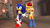 Size: 1920x1080 | Tagged: safe, artist:yuiikale2, sally acorn, sonic the hedgehog, chipmunk, hedgehog, 2021, 3d, ak-47, archie sonic the hedgehog, assault rifle, building, duo, female, gun, looking at viewer, male, pose, sally x sonic, sally's vest and boots, shipping, source filmmaker, standing, straight, team fortress 2, weapon