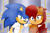 Size: 4540x3028 | Tagged: safe, artist:sallyrose975, sally acorn, sonic the hedgehog, chipmunk, hedgehog, 2020, arm around shoulders, clothes, dress, duo, female, looking at viewer, male, necklace, open shirt, photo, pose, sally x sonic, shipping, shirt, smile, straight