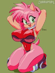 Size: 1080x1440 | Tagged: safe, artist:charupopu, amy rose, alternate version