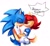 Size: 1232x1143 | Tagged: safe, artist:caos_evolution, artist:sora_drawing_0, sally acorn, sonic the hedgehog, chipmunk, hedgehog, 2021, alternate outfit, blushing, dialogue, duo, english text, eyes closed, female, male, sally x sonic, shipping, simple background, speech bubble, standing, straight, white background