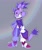 Size: 1538x1837 | Tagged: safe, artist:minwabu, blaze the cat, cat, abstract background, female, frown, hand on hip, looking offscreen, outline, pose, solo, standing