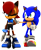 Size: 870x1063 | Tagged: safe, artist:mintenndo, artist:nikfan01, sally acorn, sonic the hedgehog, chipmunk, hedgehog, 2015, 3d, comforting, duo, female, male, one eye closed, sally x sonic, sally's ringblader outfit, shipping, source filmmaker, standing, straight, transparent background, walking