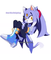 Size: 1392x1644 | Tagged: safe, artist:sora_drawing_0, oc, oc:sora the hedgehog (sora drawing 0), hedgehog, 2022, character name, english text, fankid, female, looking at viewer, mid-air, parent:blaze, parent:silver, parents:silvaze, simple background, solo, watermark, white background