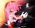Size: 2000x1600 | Tagged: safe, artist:inked_whimsy, amy rose, shadow the hedgehog, hedgehog, 2026, amy x shadow, blushing, clothes, comforting, dark, duo, eye clipping through hair, eyes closed, female, g.u.n logo, hugging, jacket, light, male, sad, shipping, sparkles, straight