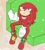 Size: 1000x1116 | Tagged: safe, artist:aoshibazakura95, knuckles the echidna, 2025, looking offscreen, looking up, master emerald, sitting, solo