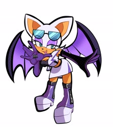 Size: 1817x2048 | Tagged: safe, artist:daereamart, rouge the bat, bat, alternate outfit, blushing, clothes, female, looking at viewer, simple background, solo, white background