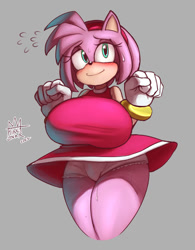 Size: 856x1100 | Tagged: suggestive, artist:kingjnar, amy rose, big breasts, panties