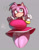 Size: 856x1100 | Tagged: suggestive, artist:kingjnar, amy rose, big breasts, female, grey background, looking offscreen, panties, simple background, smile, solo