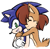 Size: 539x524 | Tagged: safe, artist:un-genesis, sally acorn, sonic the hedgehog, chipmunk, hedgehog, 2009, duo, eyes closed, female, hugging, hugging from behind, looking at them, looking back, male, mouth open, no pupils, open smile, sally x sonic, shipping, simple background, smile, straight, white background